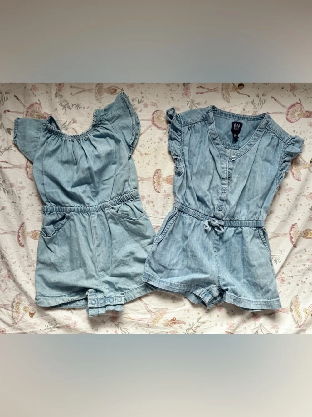 Toddler Girls Size 2 Denim Romper Bundle | Gap + Cat & Jack | Preppy Summer